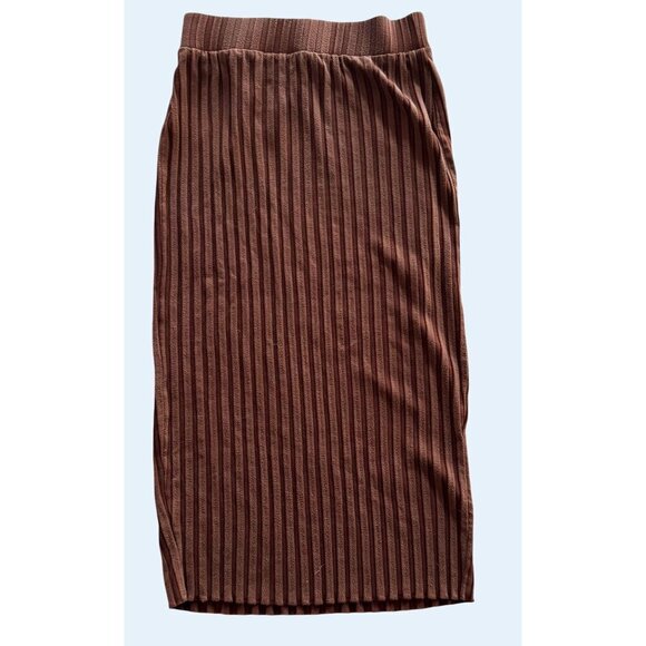 NATION LTD Amber Ribbed Pencil Skirt Pinot Noir Brown Sz XS - Picture 5 of 6